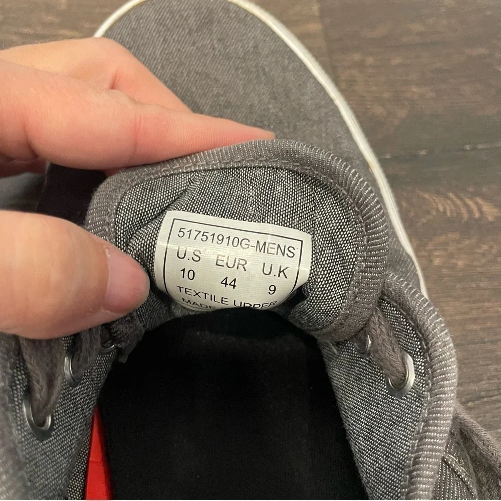 LEVI’S Comfort Casual Lace Up Shoes Canvas Grey MENS Size 10